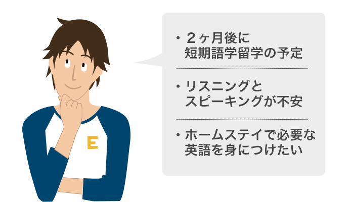 2ヶ月後に短期語学留学の予定。リスニングとスピーキングが不安…。ホームステイで必要な英語を身につけたい