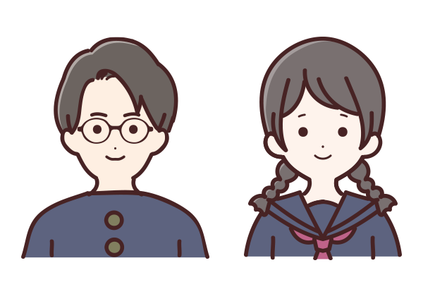 高校生男女のイラスト