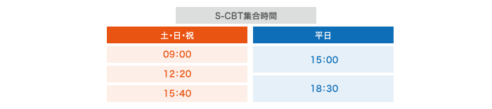 S-CBT型の集合時間PC版