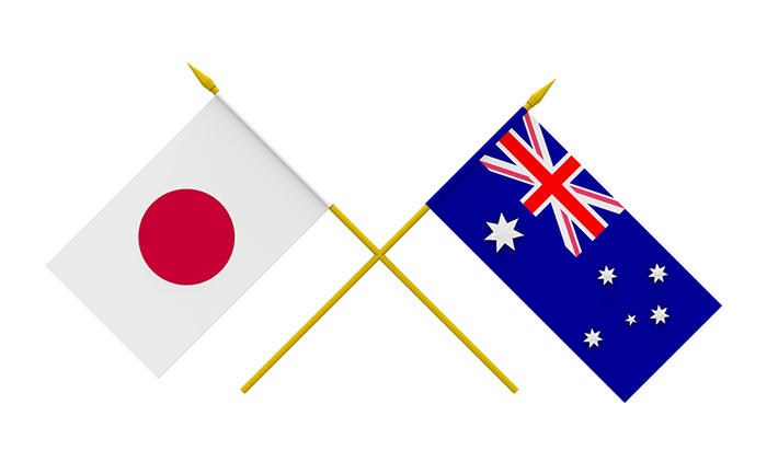 Flags, Australia and Japan
