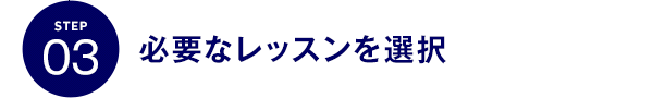 STEP03 必要なレッスンを選択