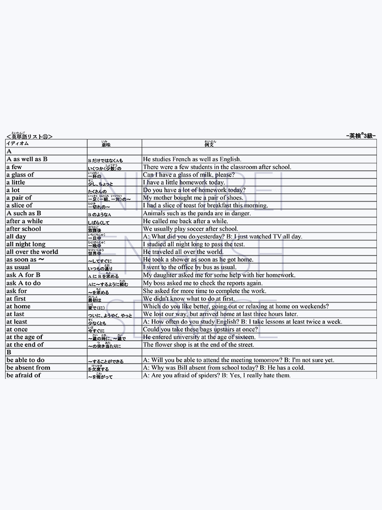 各級単語リスト