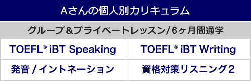 Aさんの個人別カリキュラム