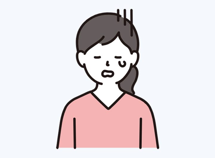 ショックを受けている女性のイラスト